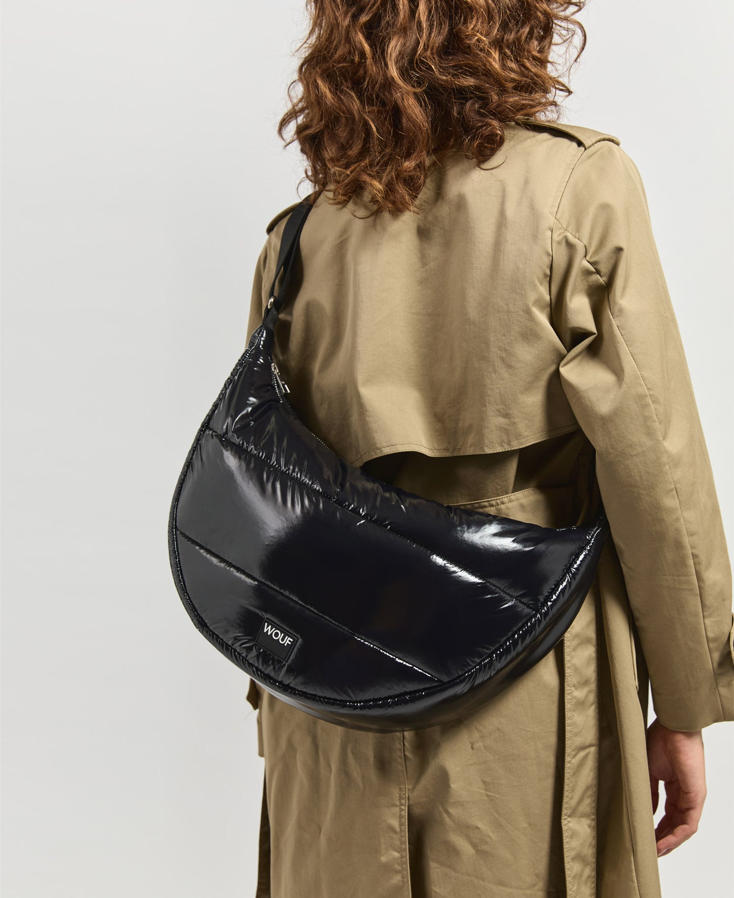Bolso bandolera grande Black Glossy