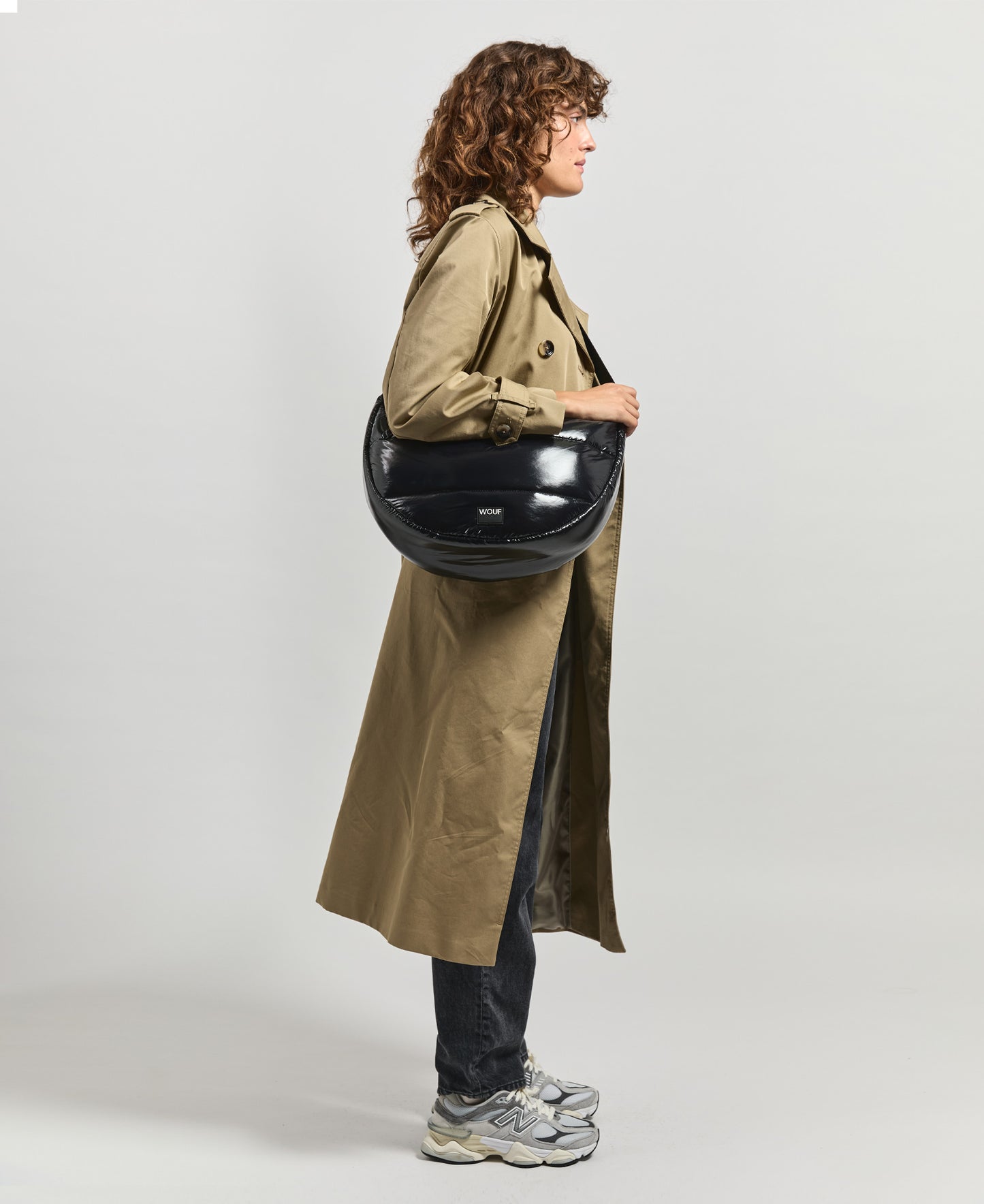 Bolso bandolera grande Black Glossy