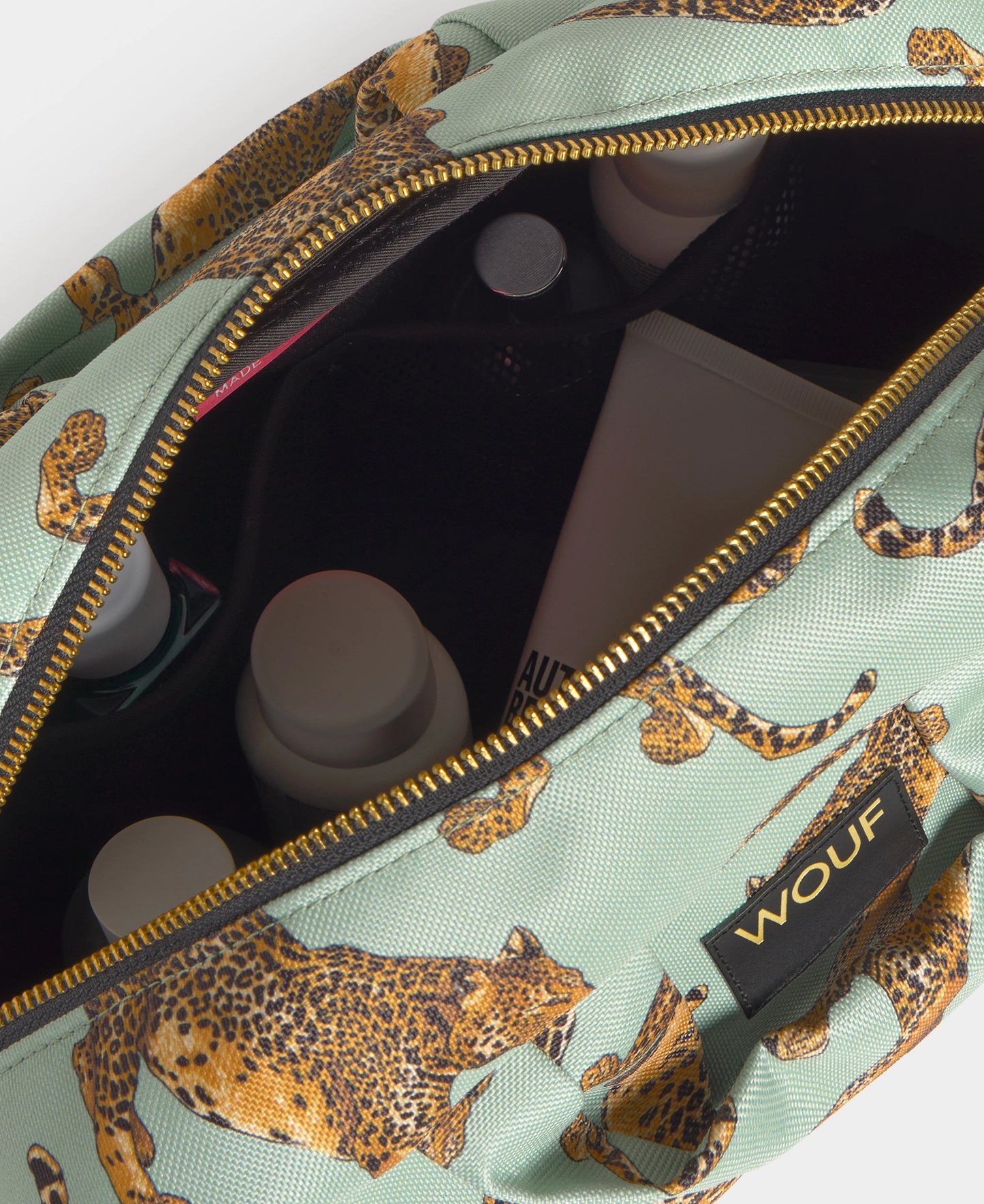 Emerald Leopard Large Toiletry Bag