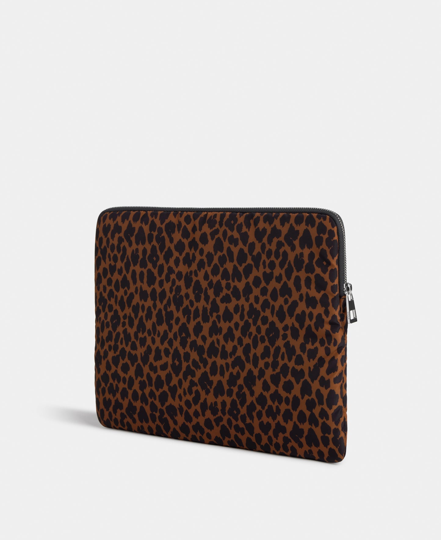 Back view of the laptop sleeve 13-14 with animal print in brown and black tones - Wouf