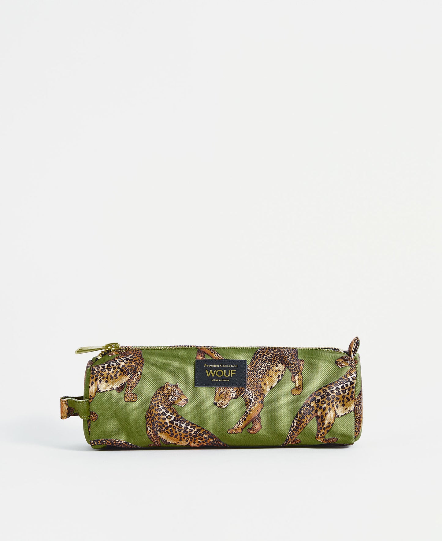 Olive Leopard Pencil Case