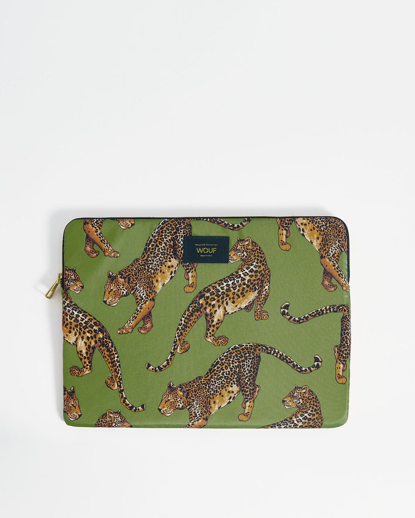 Olive Leopard Laptop Sleeve 15&16-WOUF-Recycled polyester-1