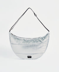 Silver Glossy Large Crossbody Bag-WOUF-Recycled polyamide-1