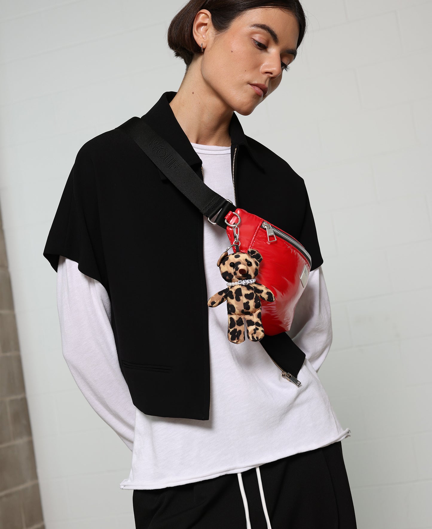 Cherry waistbag with Feline Bear charm