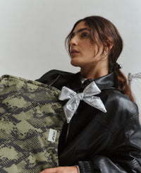 Cobra Hobo bag with Silver Bow charm