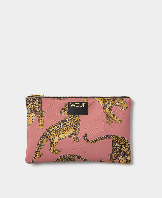 Blush Leopard XL Pouch Bag