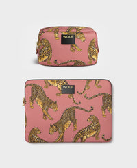 Funda portátil 13" & 14" y Porta Cargador Blush Leopard
