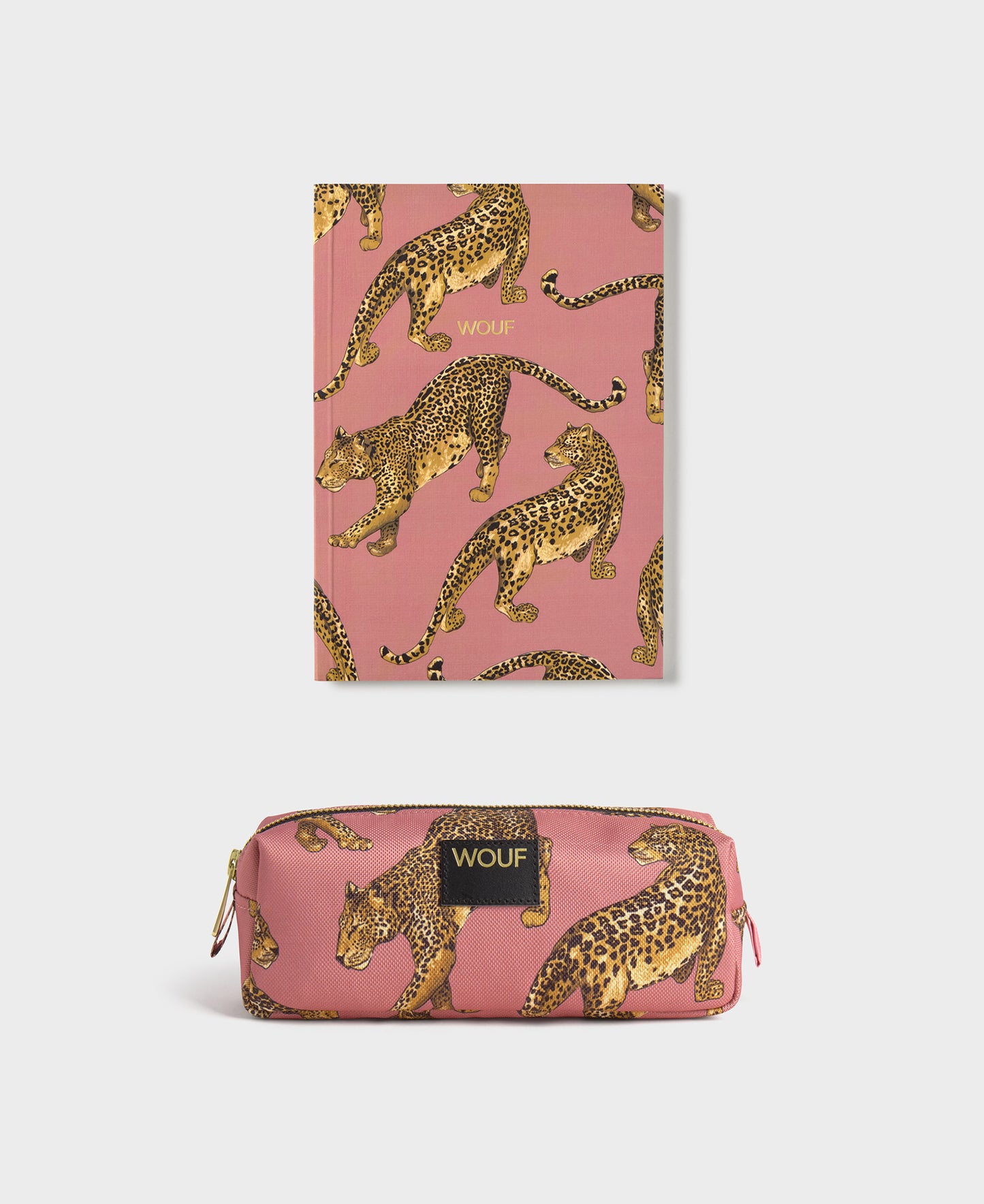 Blush Leopard Pencil Case and A5 Paper Notebook