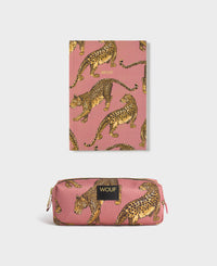 Blush Leopard Pencil Case and A5 Paper Notebook