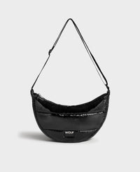 Black Glossy Crossbody Bag-WOUF-Recycled polyester-1