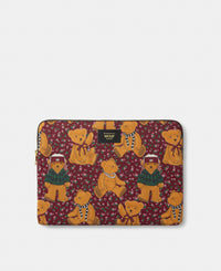 Cozy laptop sleeve 13-14 with teddy bear print - Wouf