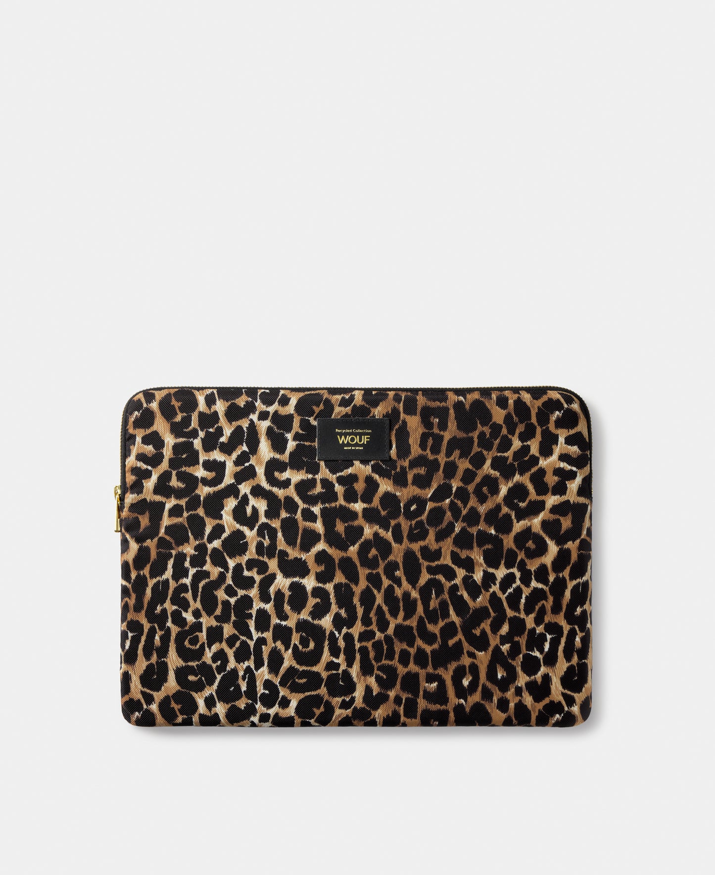 Icon laptop sleeve 13-14 with black and brown leopard print - Wouf