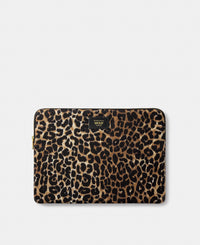 Icon laptop sleeve 13-14 with black and brown leopard print - Wouf