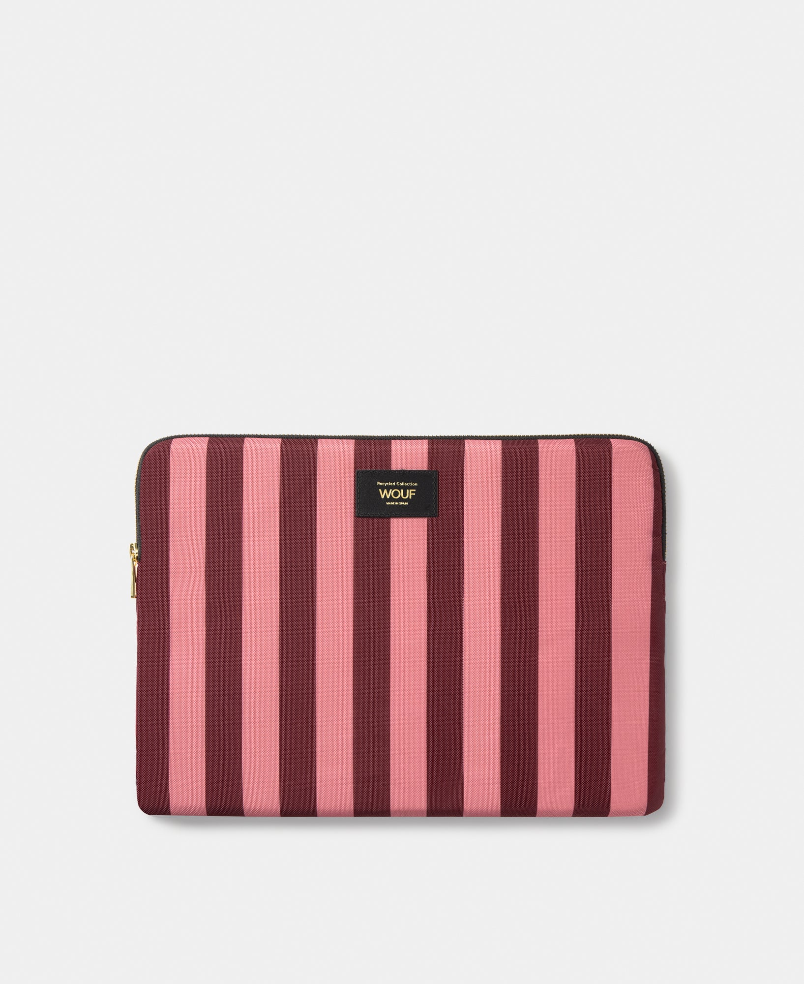 Sophie 13-14 laptop sleeve with pink and burgundy striped print - Wouf