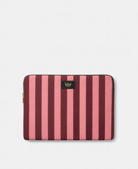 Sophie 13-14 laptop sleeve with pink and burgundy striped print - Wouf
