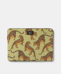 Avo Leopard laptop sleeve 15-16 with green and black leopard print - Wouf