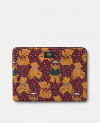 Cozy laptop sleeve 15-16 with teddy bear print - Wouf