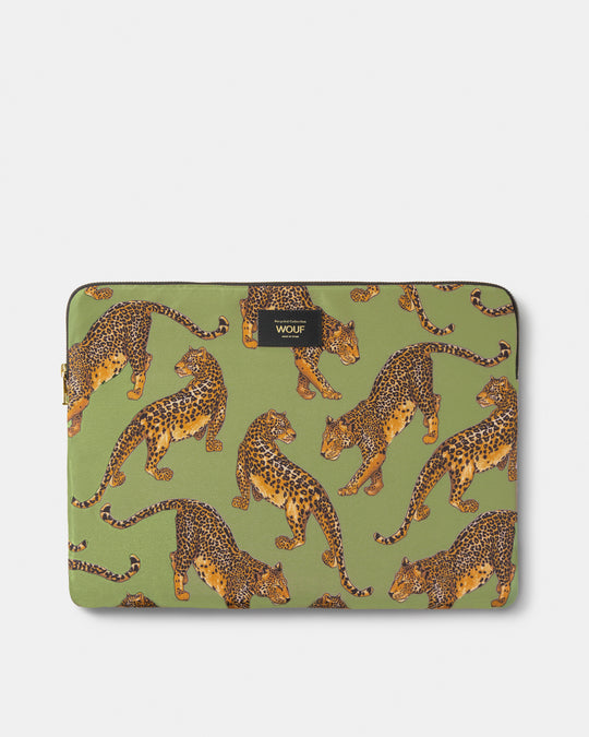 Housse ordinateur 15" & 16" Olive Leopard
