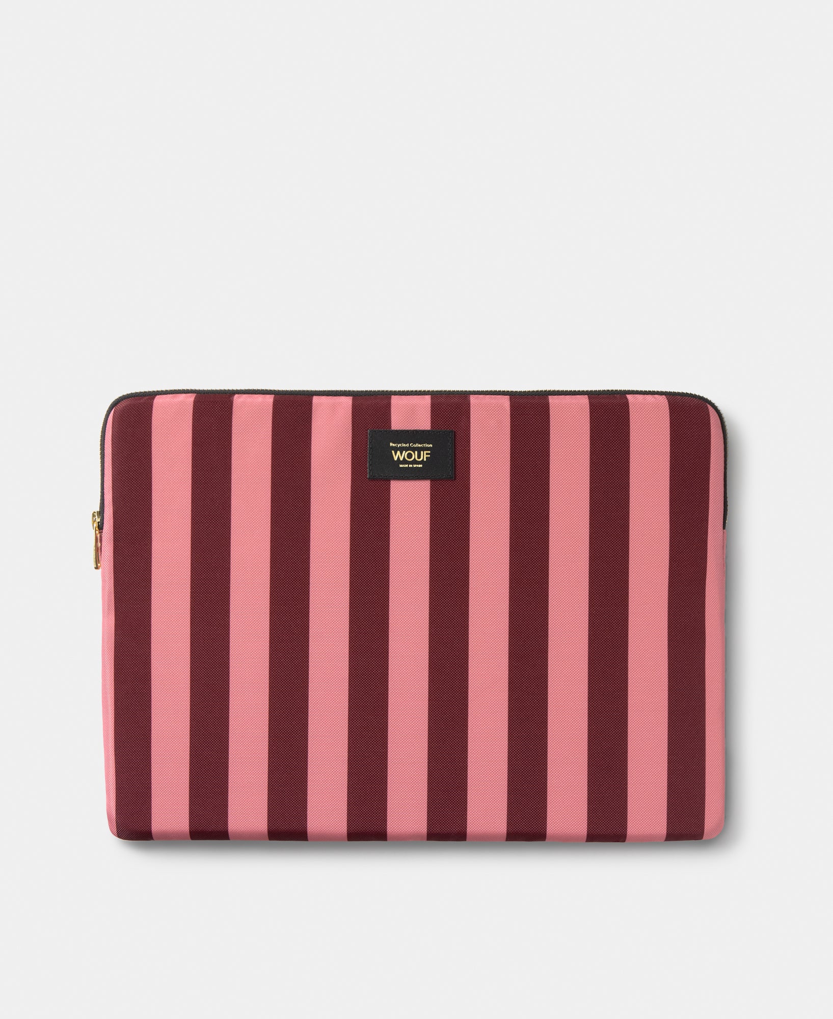 Sophie 15-16 laptop sleeve with pink and burgundy striped print - Wouf