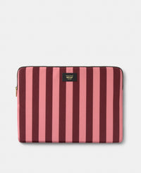 Sophie 15-16 laptop sleeve with pink and burgundy striped print - Wouf