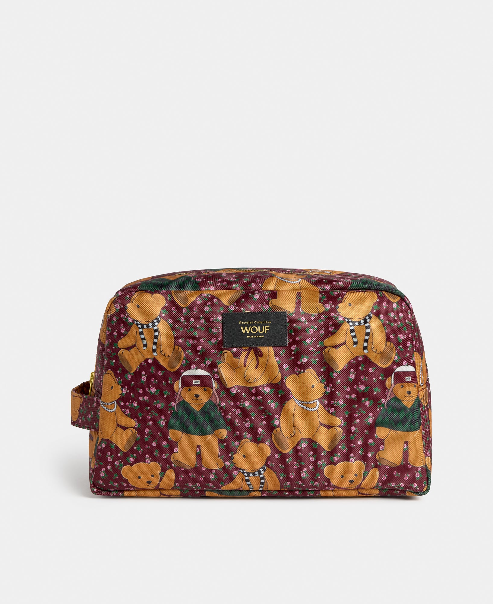 Cozy large toiletry bag with teddy bear print - Wouf
