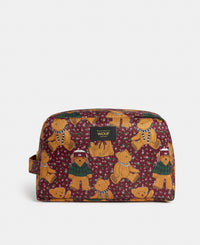 Cozy large toiletry bag with teddy bear print - Wouf