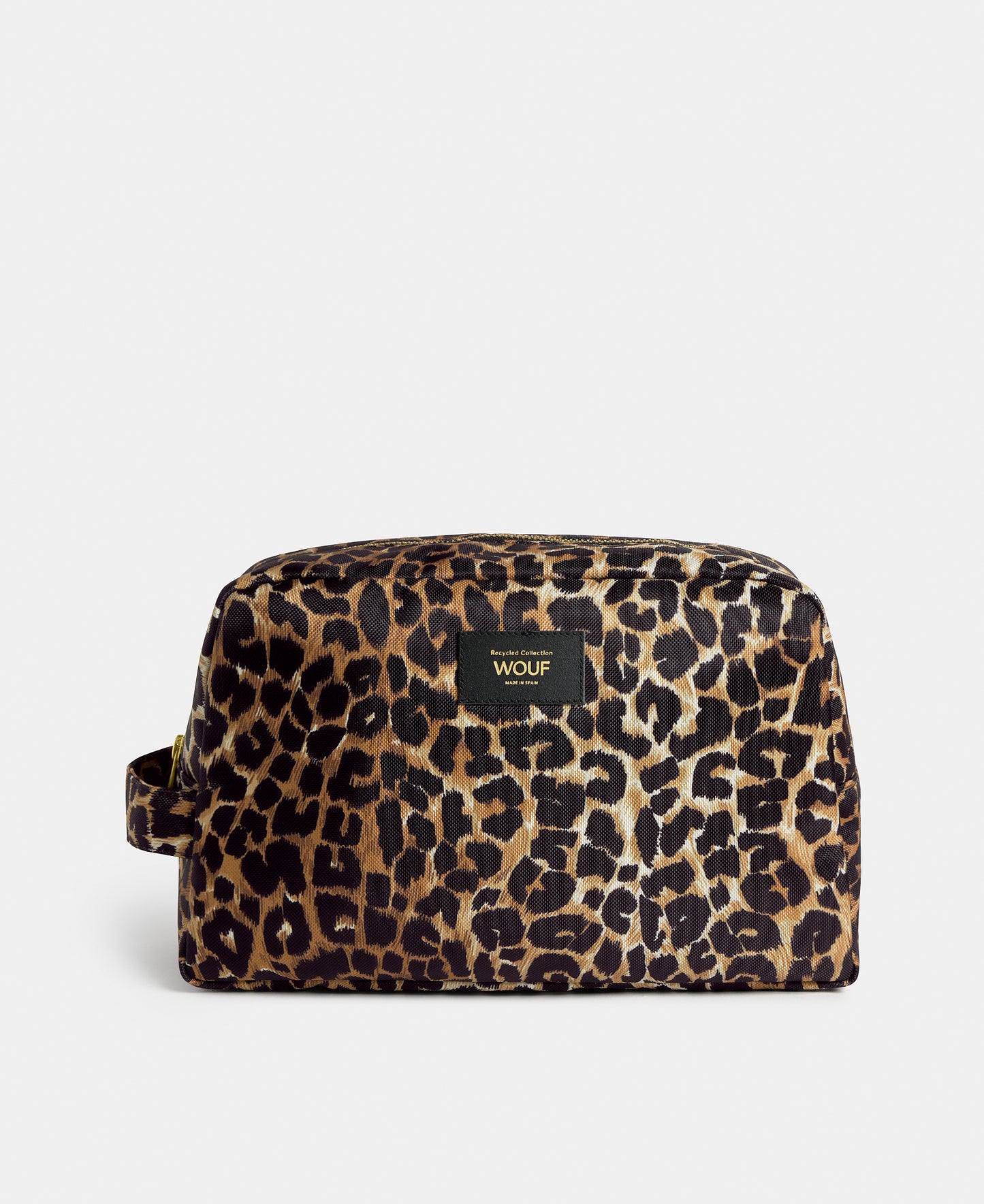 Icon large toiletry bag with black and brown leopard print - Wouf