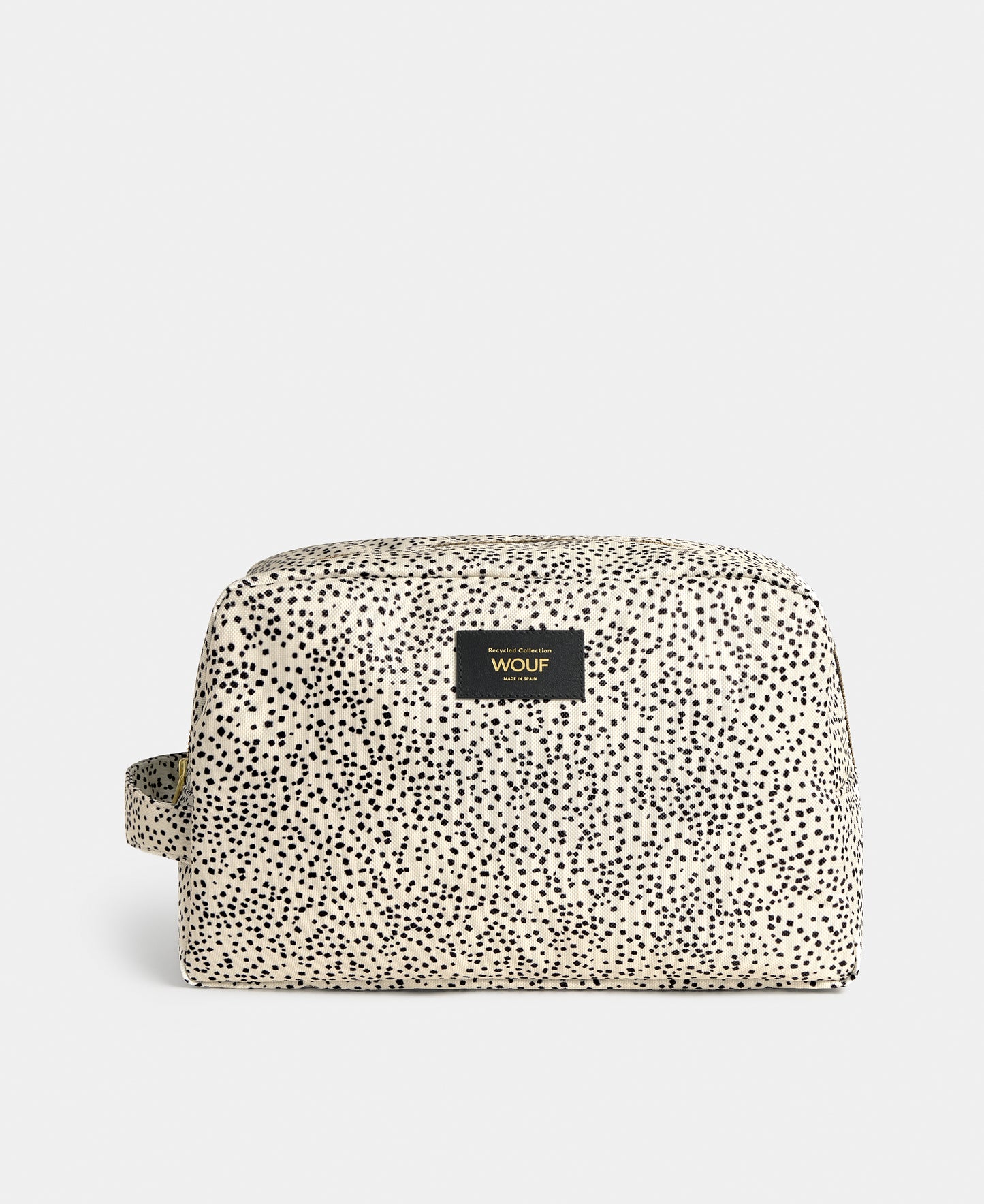 Panna large toiletry bag with beige and black micro print - Wouf