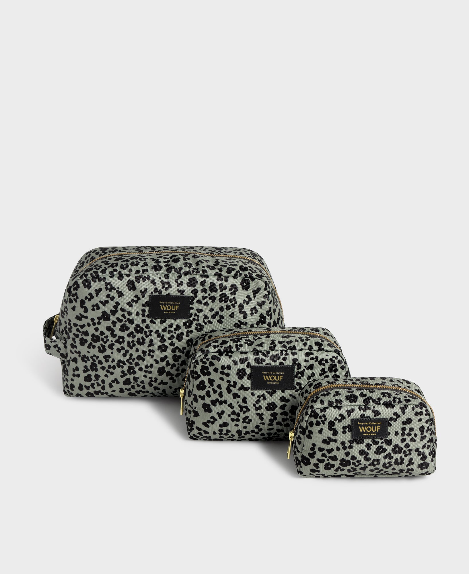 Steel Roar toiletry bag set with grey and black animal print - Wouf