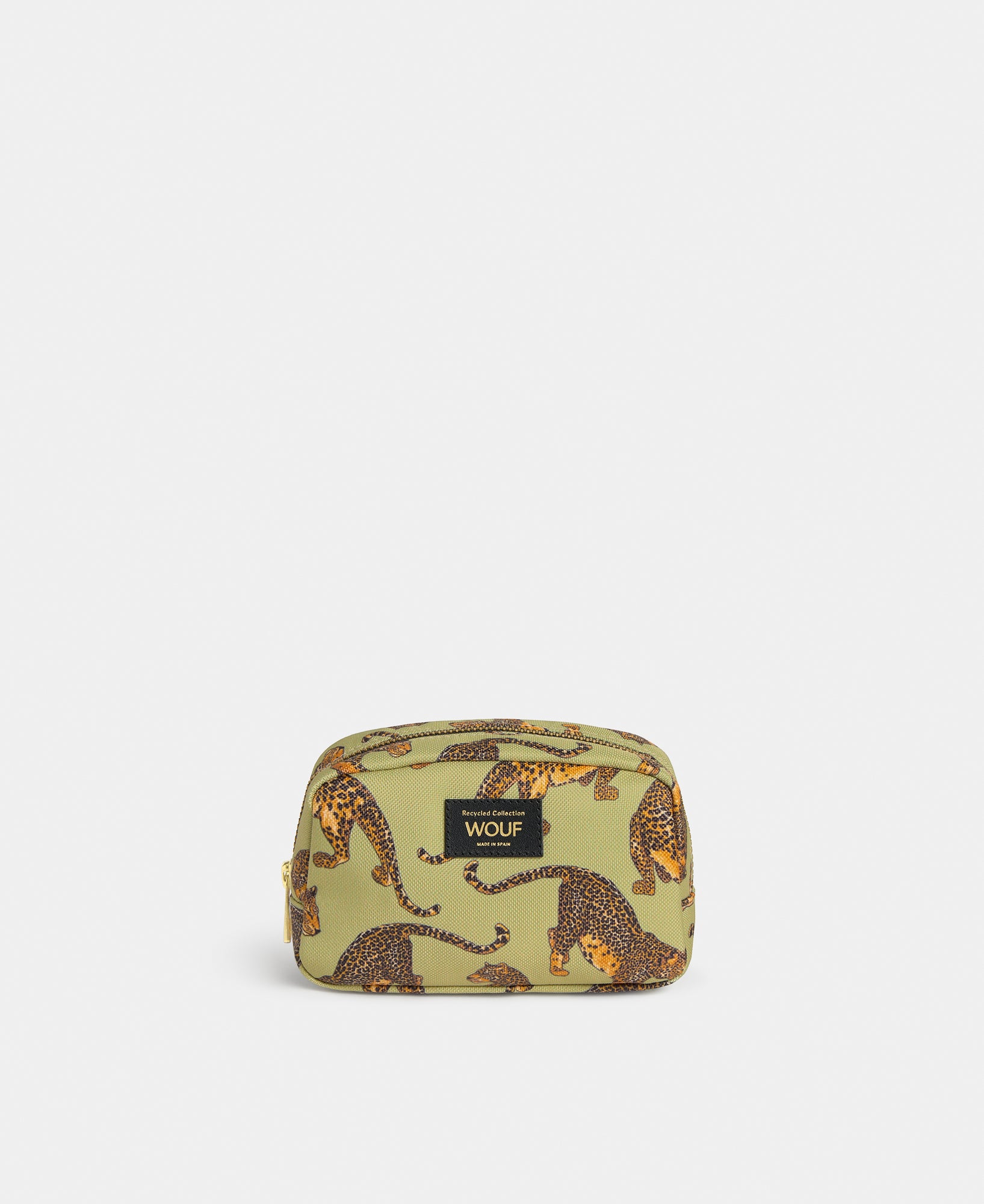 Avo Leopard makeup bag with green and black leopard print - Wouf