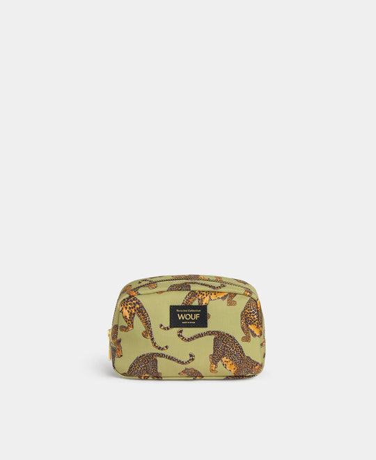 Trousse de maquillage Avo Leopard à imprimé léopard vert et noir - Wouf