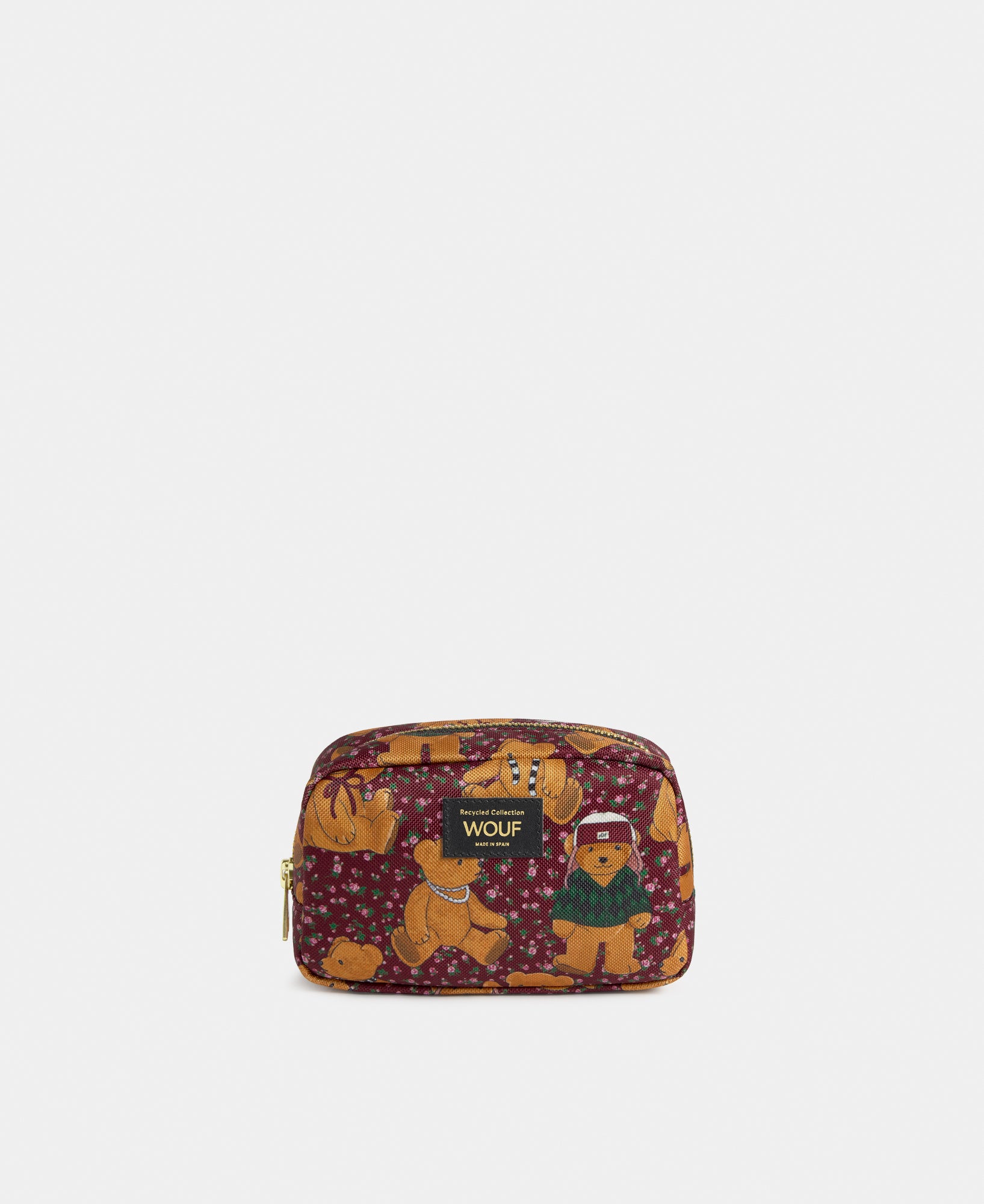 Cozy makeup bag with teddy bear print - Wouf