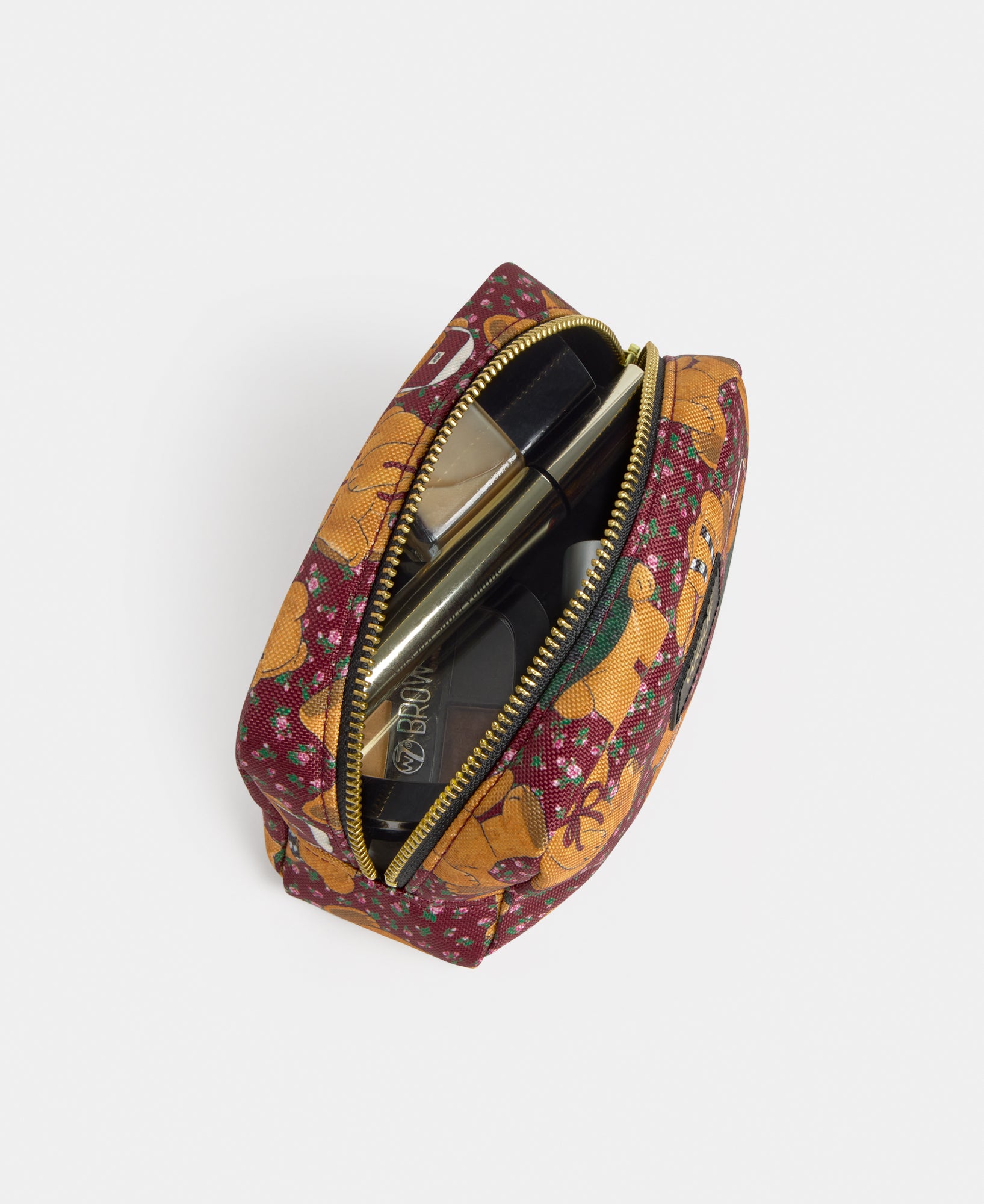 Interior detail of the Cozy makeup bag with teddy bear print - Wouf