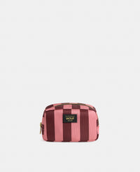 Sophie makeup bag with pink and burgundy striped print - Wouf