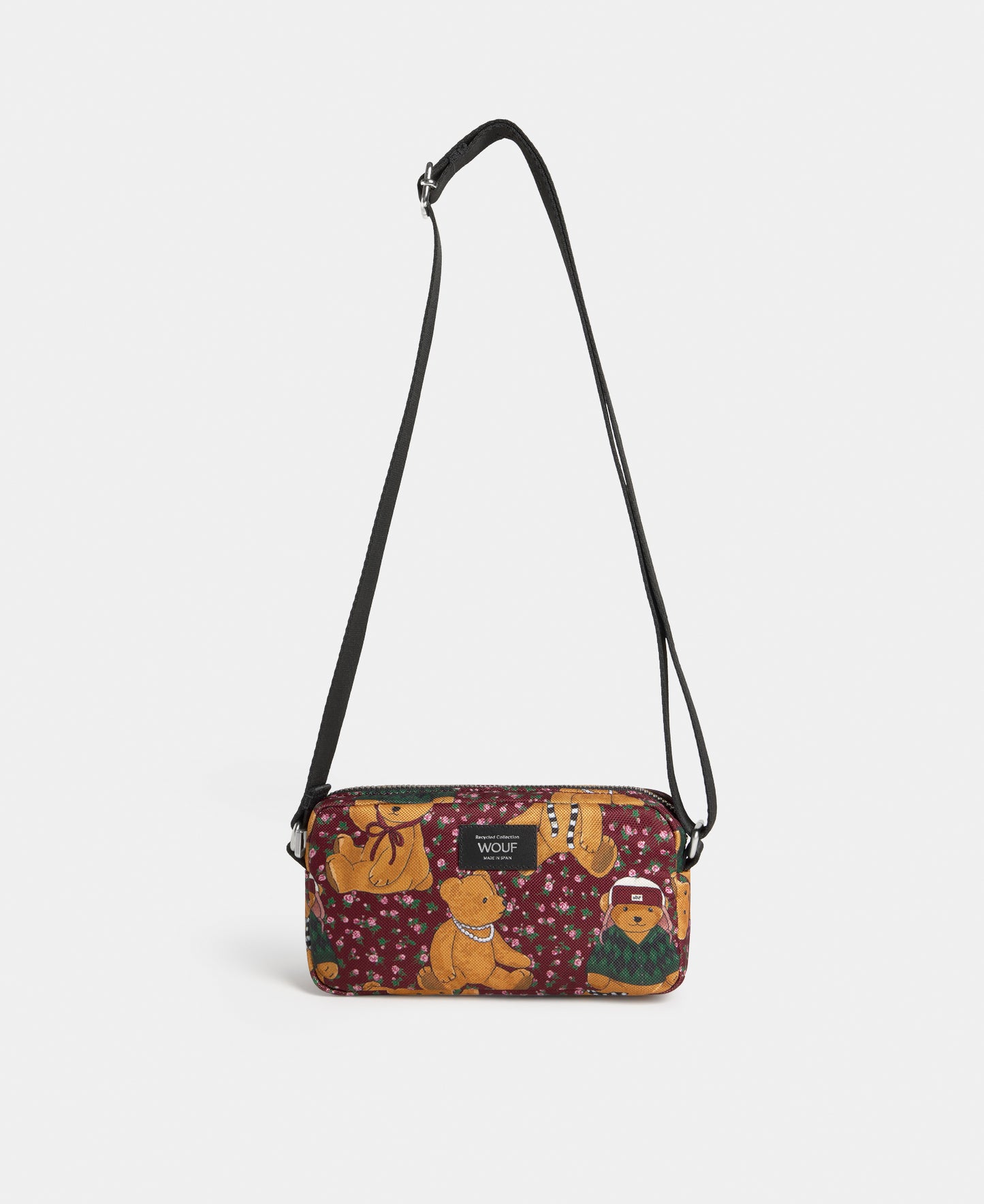 Cozy mini bag with teddy bear print - Wouf