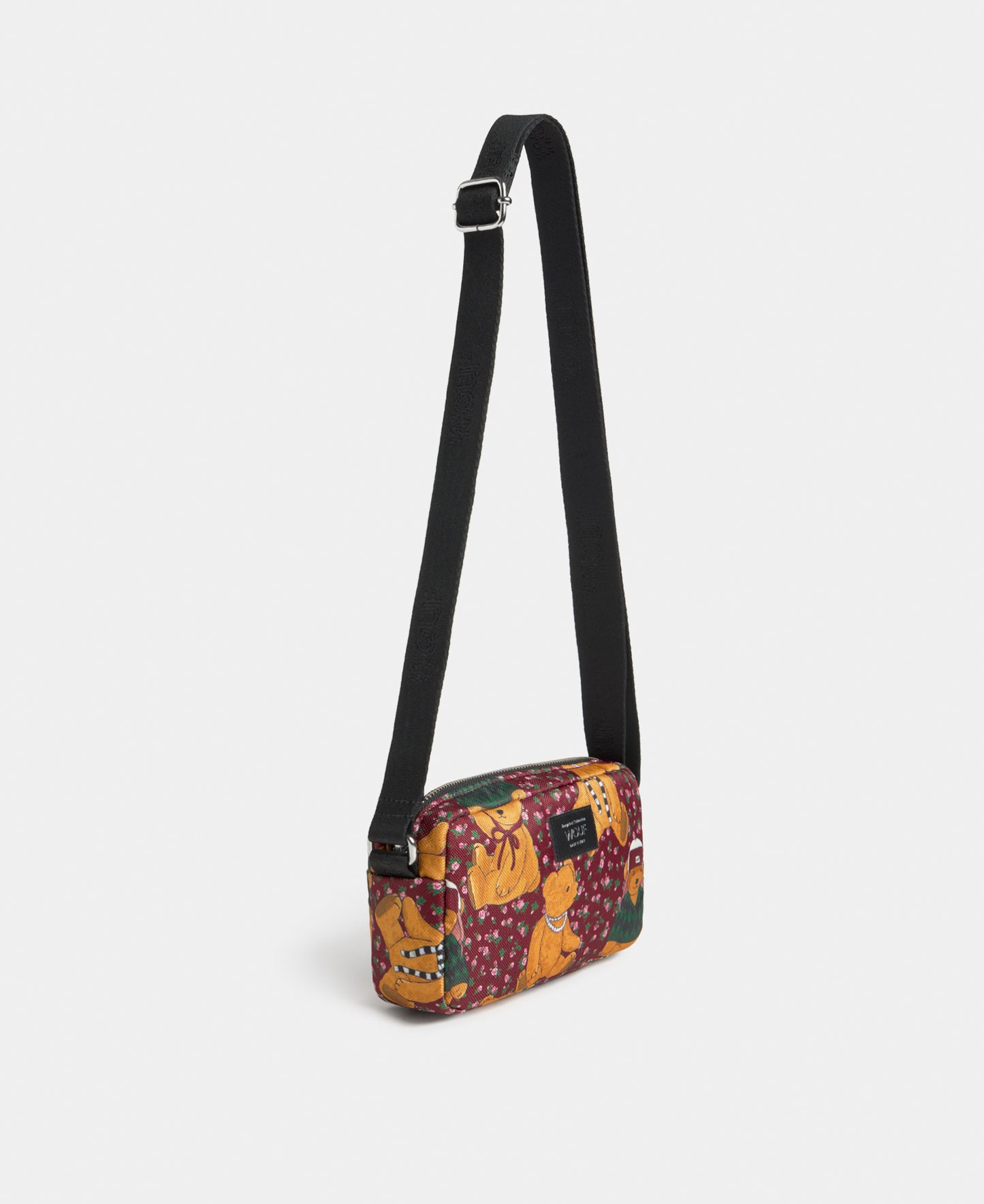 Side view of the Cozy mini bag with teddy bear print - Wouf