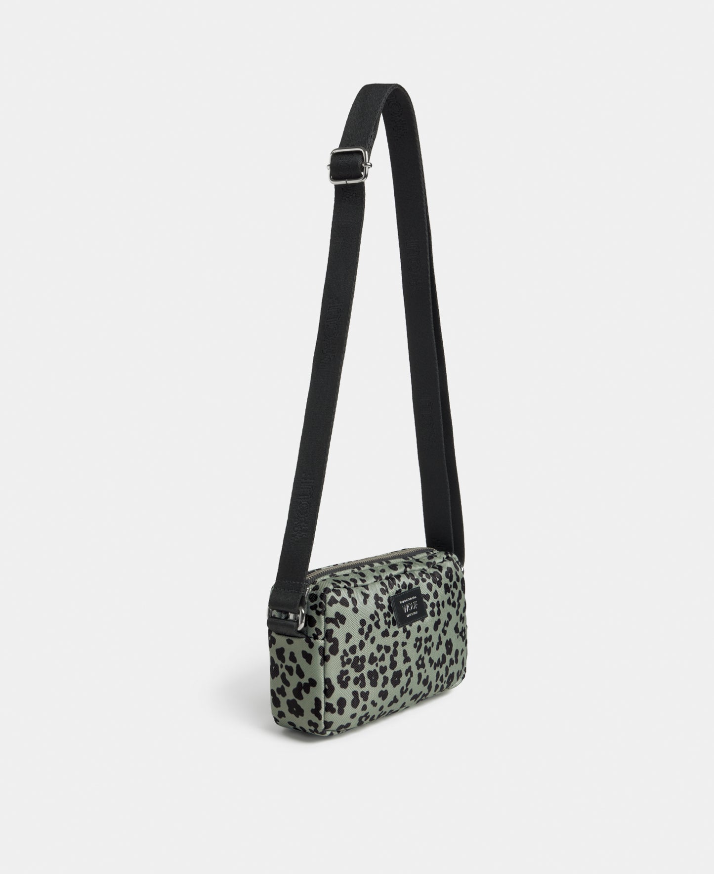 Side view of the Steel Roar mini bag with grey and black animal print - Wouf