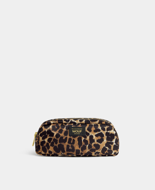 Icon pencil case with black and brown leopard print - Wouf