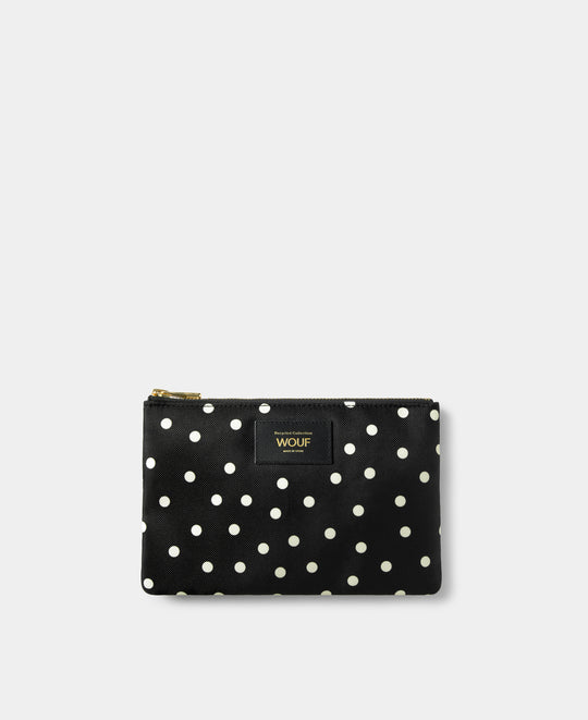 Pochette Grace à pois blancs sur fond noir - Wouf