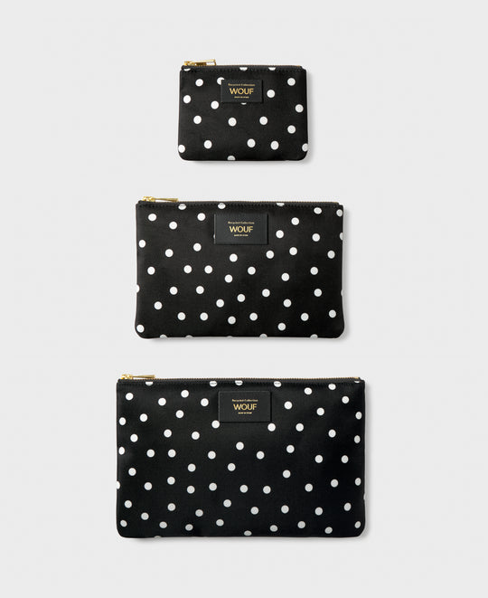 Composition de pochettes Grace à pois blancs sur fond noir - Wouf