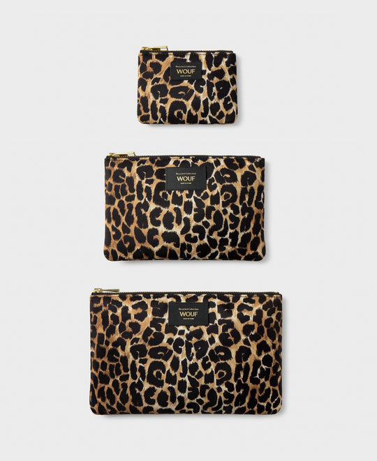 Icon pouch set with black and brown leopard print - Wouf