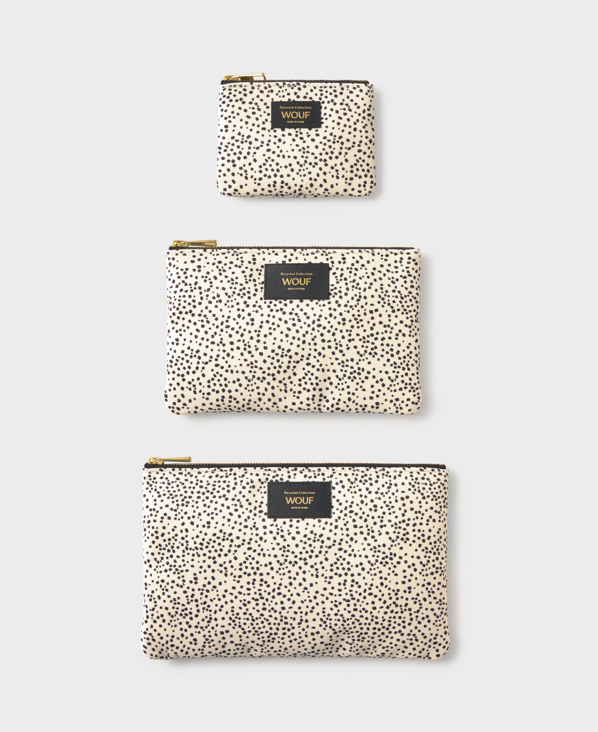 Composition de pochettes Panna à micro-imprimé beige et noir - Wouf