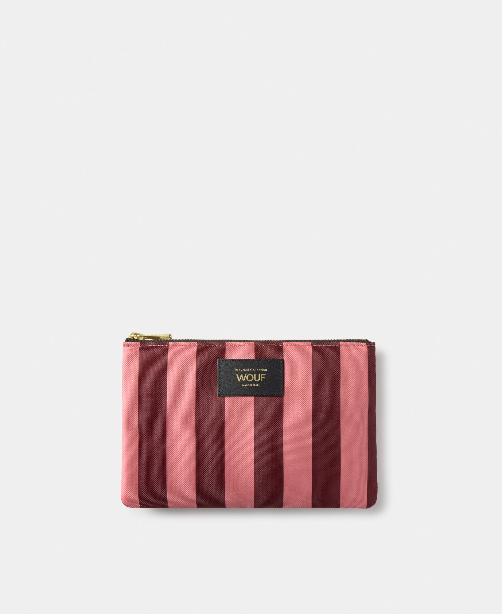 Sophie pouch with pink and burgundy striped print - Wouf