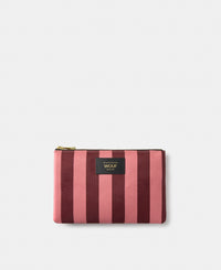 Sophie pouch with pink and burgundy striped print - Wouf
