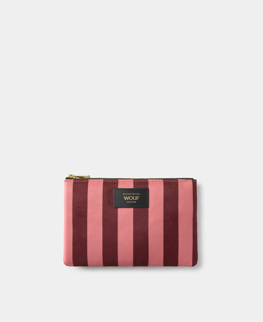 Pochette Sophie à rayures roses et bordeaux - Wouf