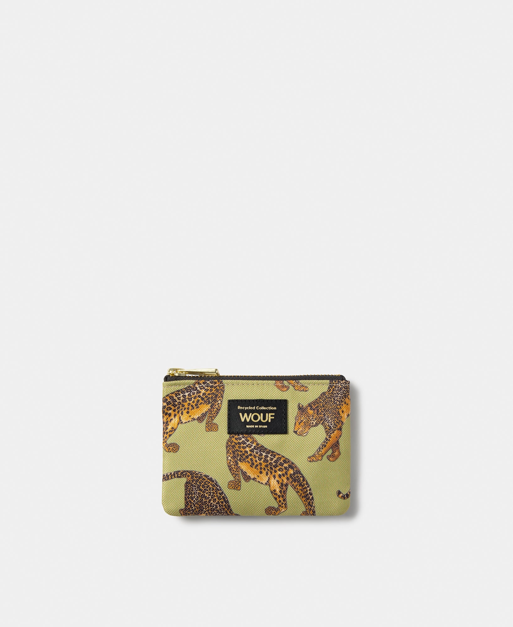 Avo Leopard small pouch with green and black leopard print - Wouf