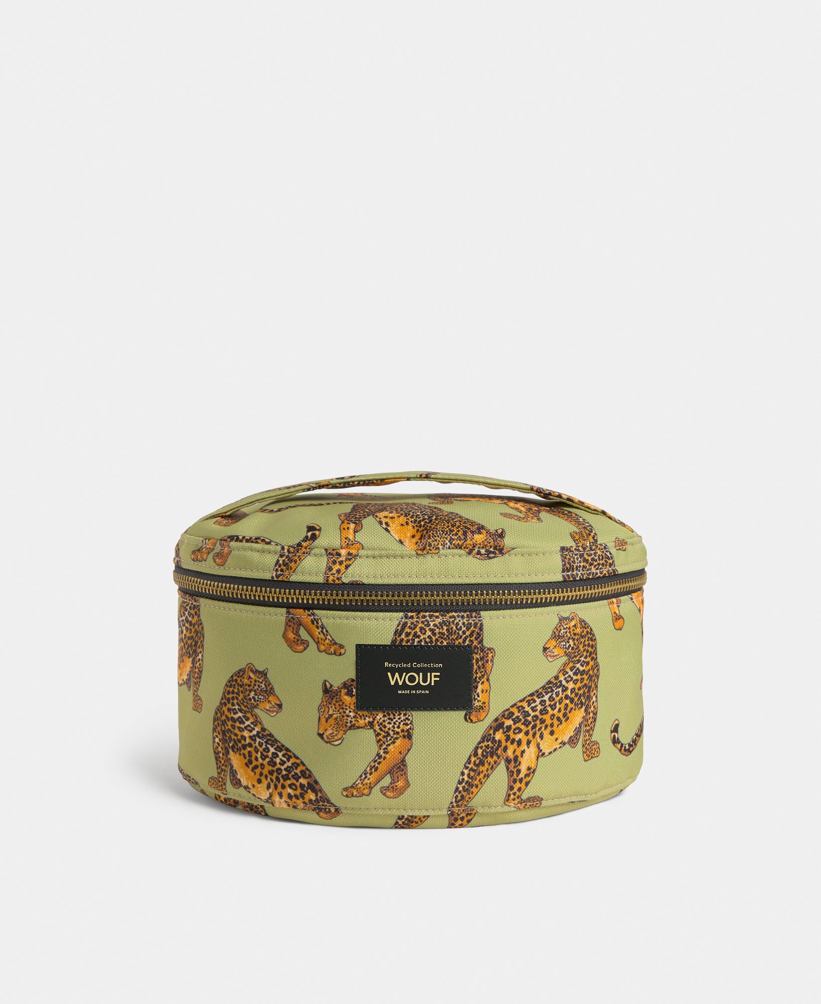 Avo Leopard vanity bag with green and black leopard print - Wouf