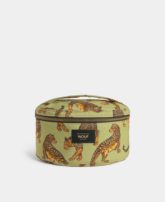 Trousse vanity Avo Leopard à imprimé léopard vert et noir - Wouf