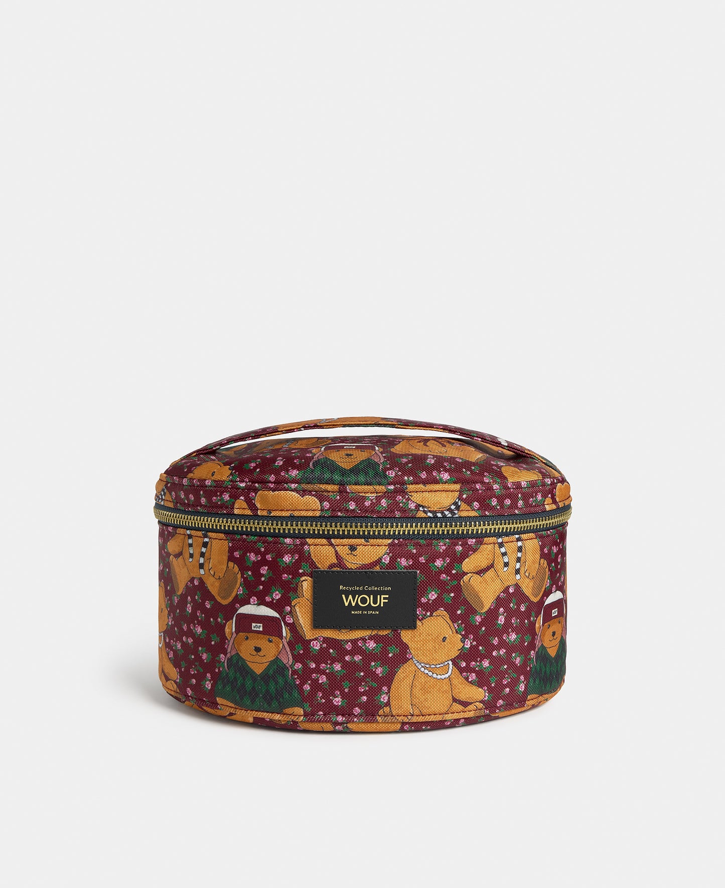 Cozy vanity bag with teddy bear print - Wouf
