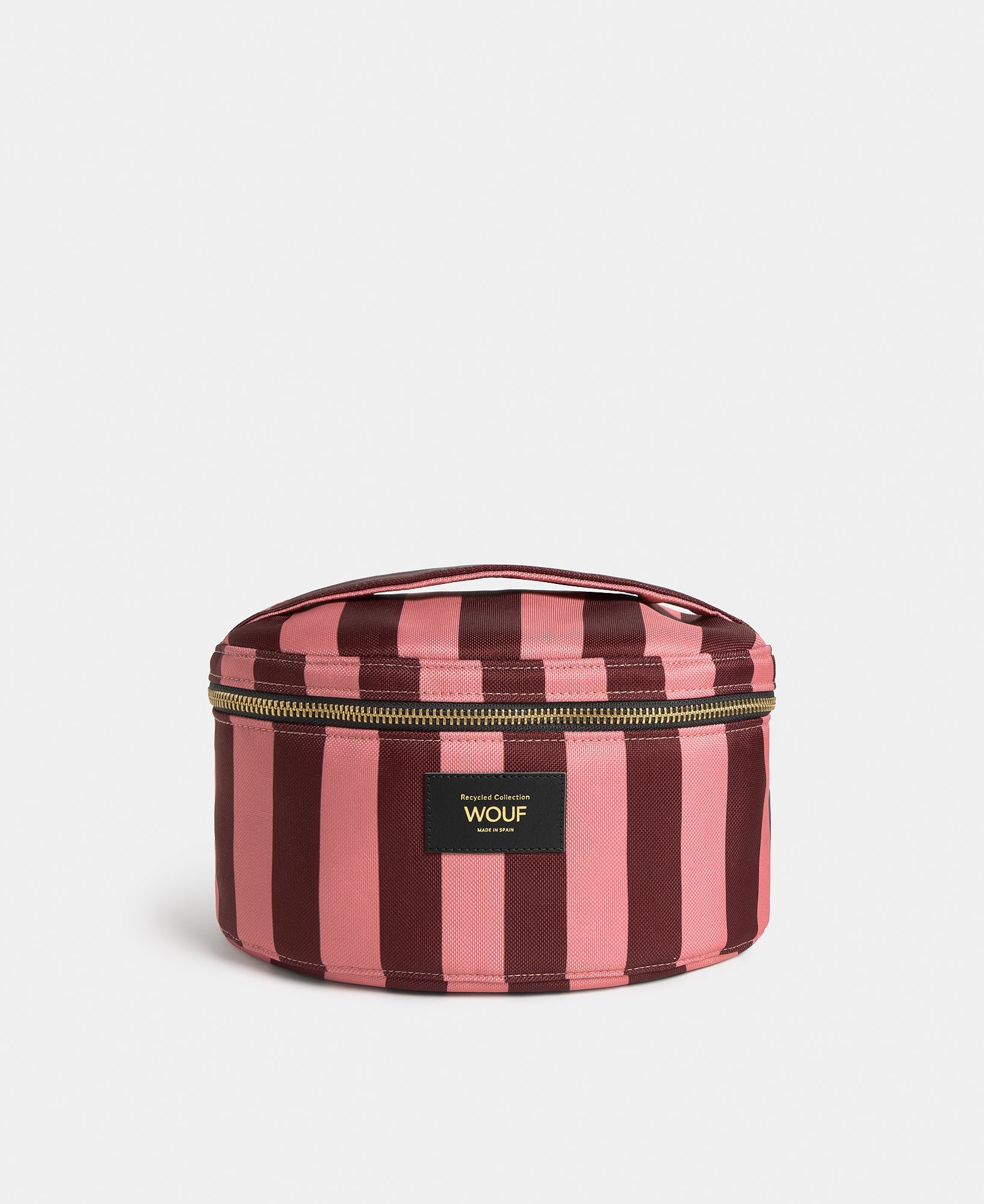 Sophie vanity bag with pink and burgundy striped print - Wouf
